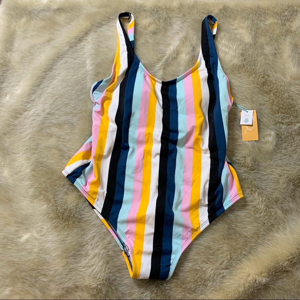 NWT Kona Sol multicolored striped one piece